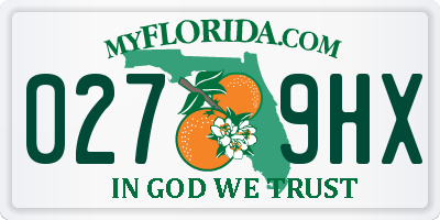 FL license plate 0279HX