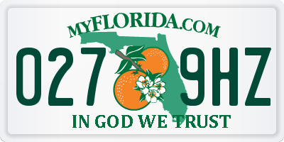 FL license plate 0279HZ