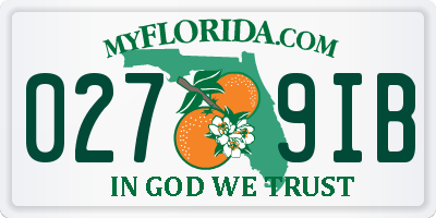FL license plate 0279IB