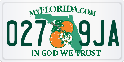 FL license plate 0279JA