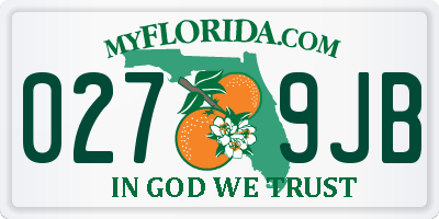 FL license plate 0279JB