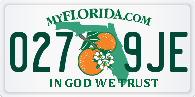 FL license plate 0279JE