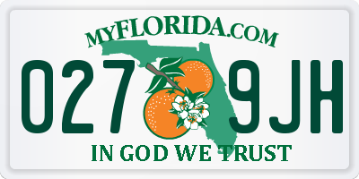FL license plate 0279JH