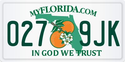 FL license plate 0279JK