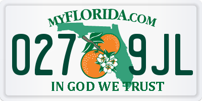 FL license plate 0279JL