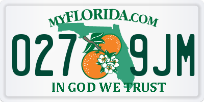 FL license plate 0279JM