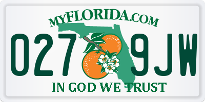 FL license plate 0279JW