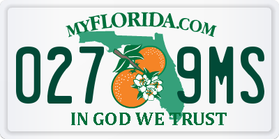 FL license plate 0279MS