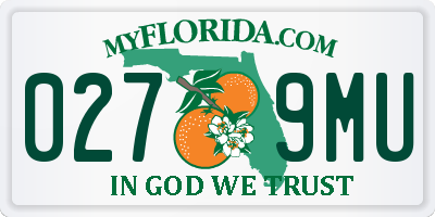 FL license plate 0279MU