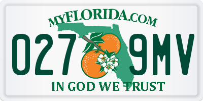 FL license plate 0279MV