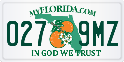 FL license plate 0279MZ