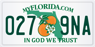 FL license plate 0279NA