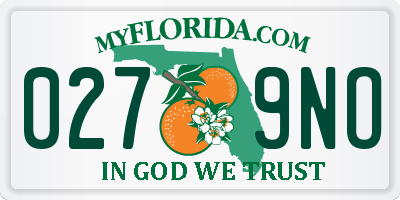 FL license plate 0279NO