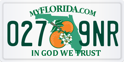 FL license plate 0279NR