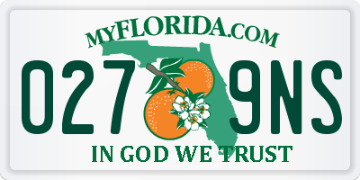 FL license plate 0279NS