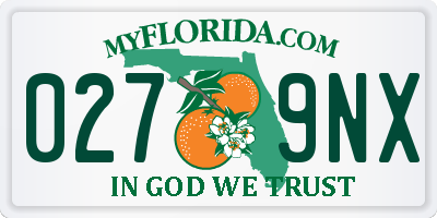 FL license plate 0279NX