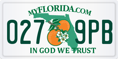 FL license plate 0279PB