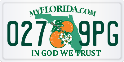 FL license plate 0279PG