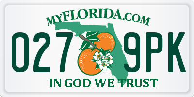 FL license plate 0279PK