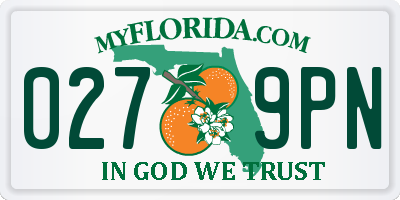 FL license plate 0279PN