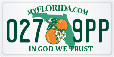 FL license plate 0279PP