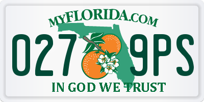 FL license plate 0279PS