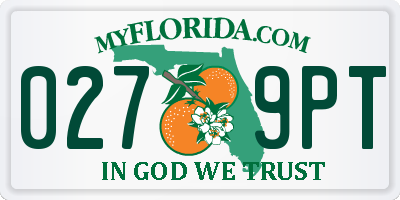 FL license plate 0279PT