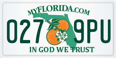 FL license plate 0279PU