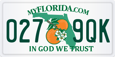 FL license plate 0279QK