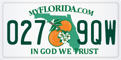 FL license plate 0279QW