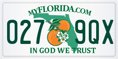FL license plate 0279QX