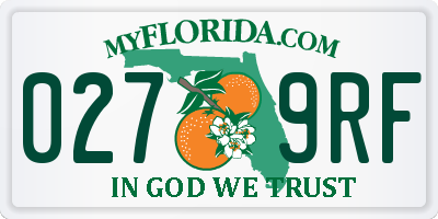 FL license plate 0279RF