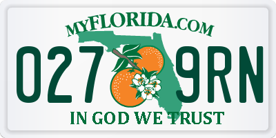 FL license plate 0279RN