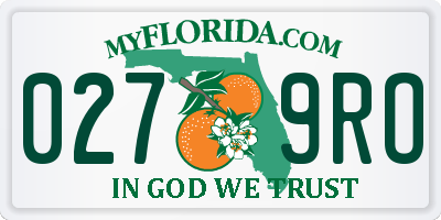 FL license plate 0279RO