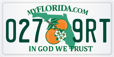 FL license plate 0279RT