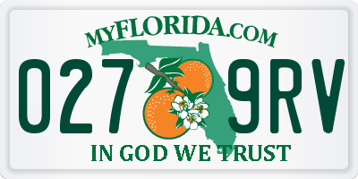 FL license plate 0279RV
