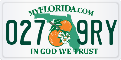 FL license plate 0279RY
