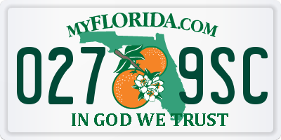 FL license plate 0279SC