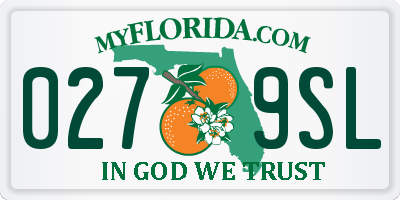 FL license plate 0279SL