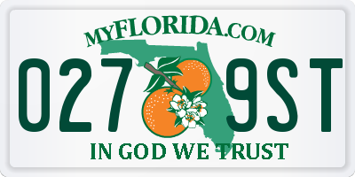 FL license plate 0279ST