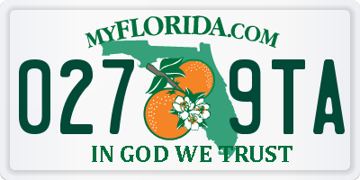 FL license plate 0279TA