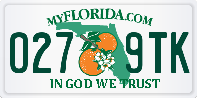 FL license plate 0279TK