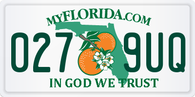 FL license plate 0279UQ