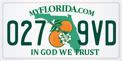FL license plate 0279VD
