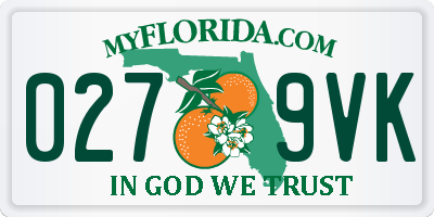 FL license plate 0279VK