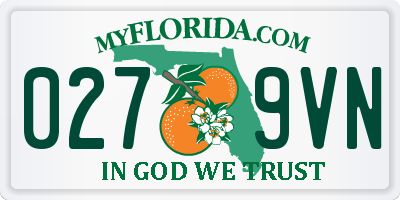 FL license plate 0279VN
