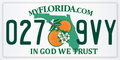 FL license plate 0279VY