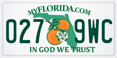 FL license plate 0279WC