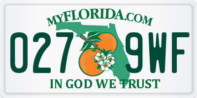 FL license plate 0279WF