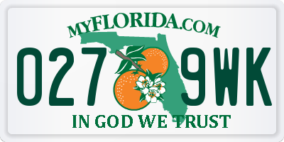 FL license plate 0279WK